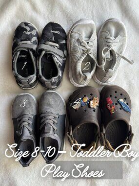 Toddler Boy Play Shoes Bundle Size 8-10 4 Pairs Worn Shoes Lot